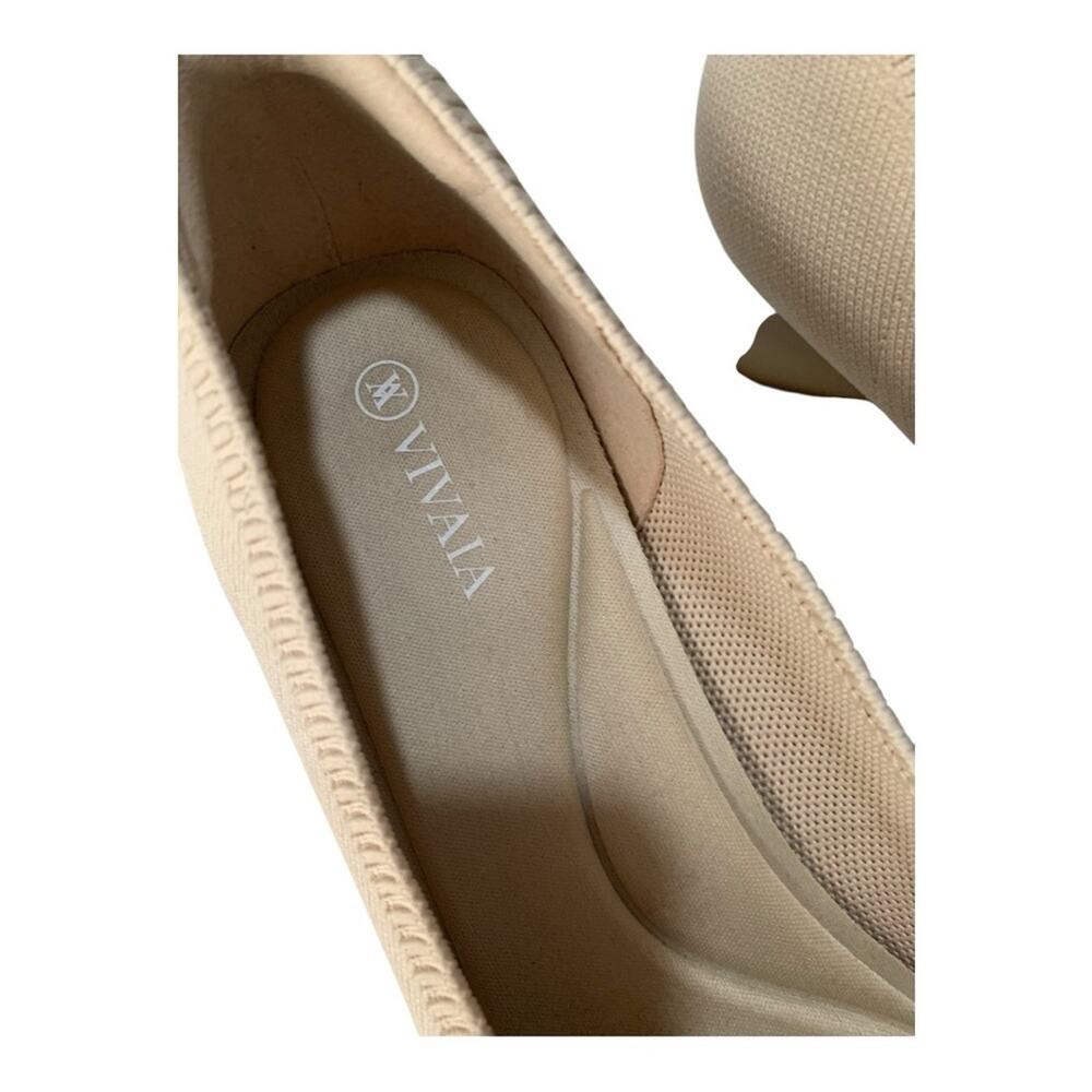Vivaia size 41 Tan Women's knit high heel shoes teardrop - Picture 3 of 8